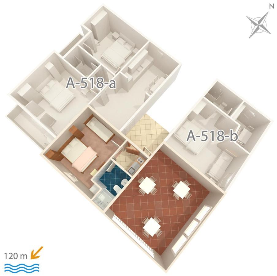 Apartments By The Sea Podgora, Makarska - 518 Екстериор снимка