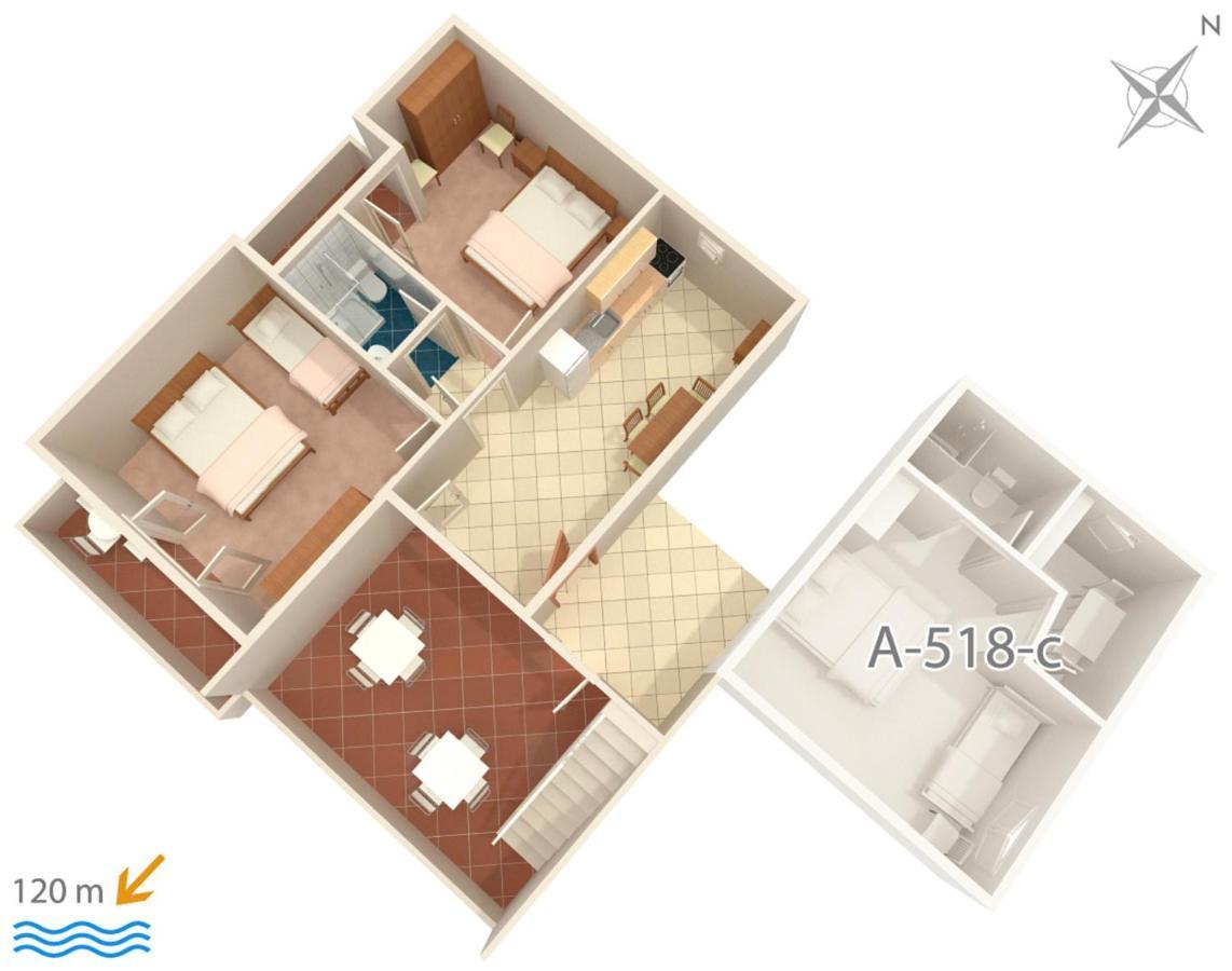 Apartments By The Sea Podgora, Makarska - 518 Екстериор снимка